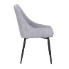 Set of 2 Diana Contemporary Dining Chairs Metal and Corduroy Black/Gray - LumiSource: Velvet Upholstery, Padded Seat - 3 of 4