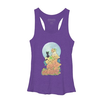 Women's Design By Humans Cat Pumpkin Pile By AwkwardDragon Racerback Tank Top