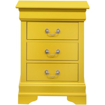 Passion Furniture Louis Philippe 3-Drawer Nightstand (29 in. H x 21 in. W x 16 in. D)