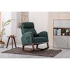 Dolonm Modern Rocking Glider Chair with High Back, Rattan Fabric, Side Pocket & Wood Legs for Nursery, Living Room, Bedroom - 2 of 4