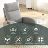 SKRAN 27.6"W Modern Accent Living Room Lounge Arm Chair,High Backrest Rocking Chair with Two Side Pocket ,Teddy Grey - 4 of 4