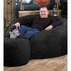 Ultimate Sack 5 Foot Memory Foam Filled Machine Washable Fur Covered Bean Bag Chair with Zipper, Double Stitching, and Durable Inner Liner, Charcoal - 3 of 4
