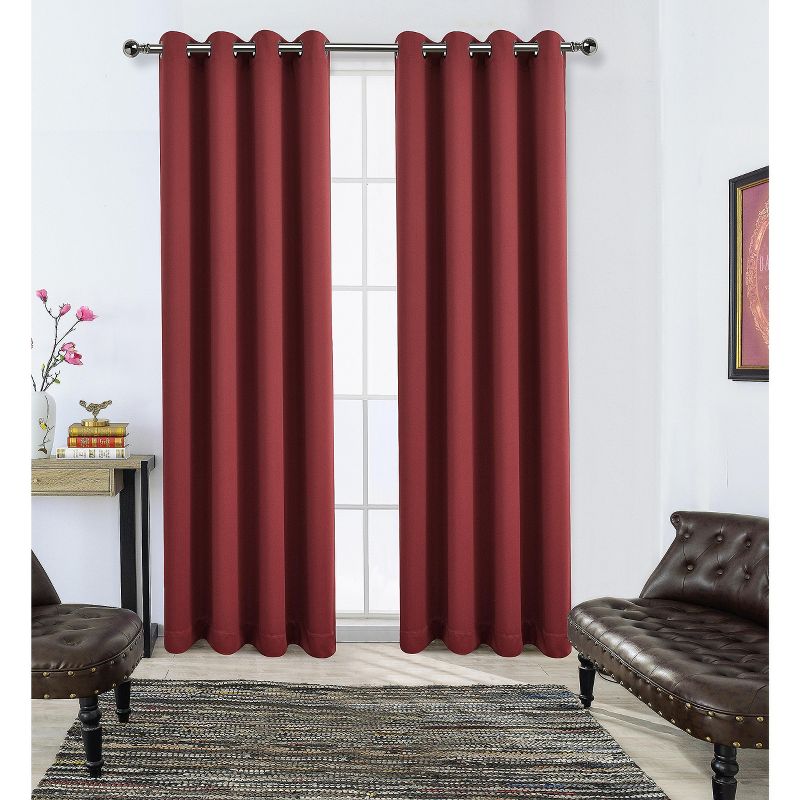 Regal Home Collections 100% Hotel Blackout Thermal Insulated Grommet Curtains (2 Pack), 1 of 4