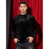 Lars Amadeus Men's Mock Turtleneck Long Sleeves Basic Velvet T-Shirt - 2 of 4