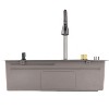 DOMETOUR Waterfall Kitchen Sink, Black Stainless Steel 30×18″ Single Bowl with Flying-rain Faucet, Cutting Board, Multifunctional Workstation - 2 of 4