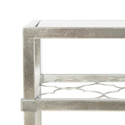 Hanzel Silver Leaf and Glass Rectangular Side Table
