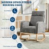 Modern Nursery Chair,Rocking Chair with High Backrest Armchair,Upholstered Glider Rocke Accent Reading Chairs - 3 of 4