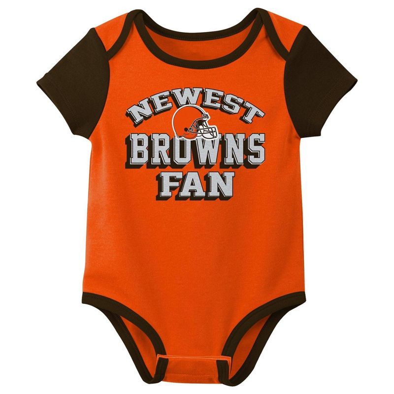 NFL Cleveland Browns Infant Boys&#39; 3pk Bodysuit, 2 of 5