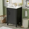 TIRAMISUBEST 20" Bathroom Vanity with Ceramic Sink, Bathroom Vanity Cabinet with Soft Close Door, Adjustable U-Shaped Shelf, Door Storage Rack - 3 of 4