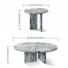 NicBex Natural Marble Small Coffee Table, Genuine Marble Round End Table, Stone Side Table for Living Room,17.7" Nightstand with Semi-Polished Surface - 4 of 4
