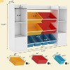 Kids Toy Organizer With 8 Removable Bins,2 Storage Cubbies & Bookshelf,Large Toy Box for Nursery, Bedroom, Classroom,Playroom - 2 of 4