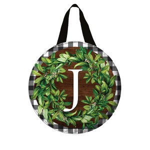 Briarwood Lane Everyday Burlap Door Hanger 18x12 Wreath Monogram Letter J Door Hanger - 1 of 2
