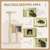 TopComfy Pet Tower 3 Level Cat Tree Sisal Scratching Posts Fun Badminton Toy Soft Cushions Safe Play Areas for Cats, Beige, 25.5"*17.75"*46.5" - 4 of 4