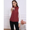 Allegra K Women's Stand Collar Lightweight Gilet Quilted Zip Vest - 2 of 4