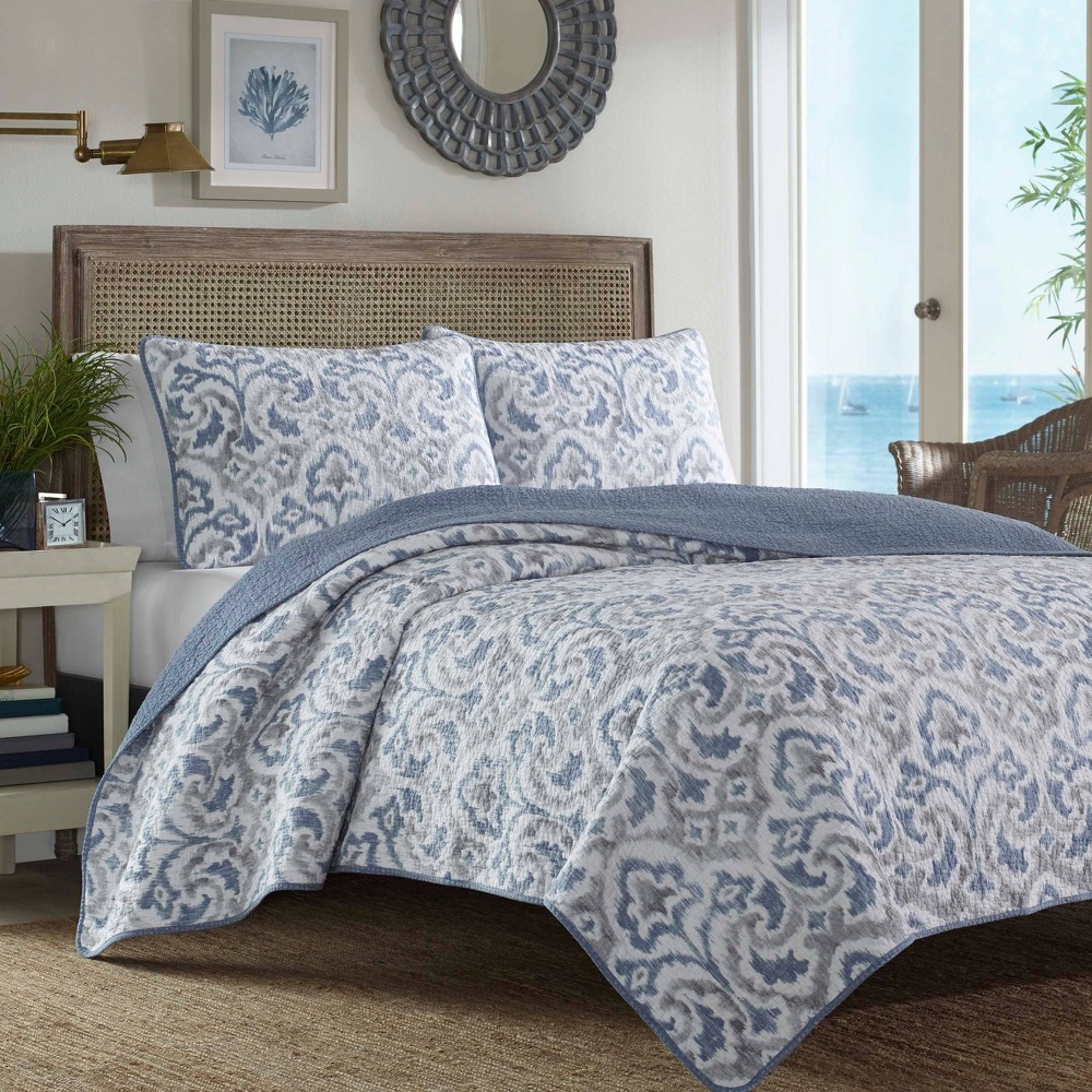 Photos - Duvet Tommy Bahama Full/Queen Cape Verde Quilt & Sham Set Smoke Blue  