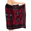 LA LEELA Women's Cover up Sarong Wrap Swimwear Wraps Long Swimsuit Beachwear Wraps Vacation Wear Bathing Suit Skirts One Size Red, Abstract - 3 of 4