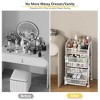 QingMoon Makeup Organizer Cart with 4 Drawers, Floor Skincare Organizers with Wheels, Cosmetic Storage Rack for Perfume, Nail Polish, Brushes - 3 of 4