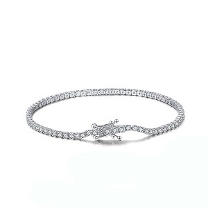 Classic Tennis Bracelet for Women Sterling Silver 2mm Cubic Zirconia Ginger Lyne Collection - 1 of 4