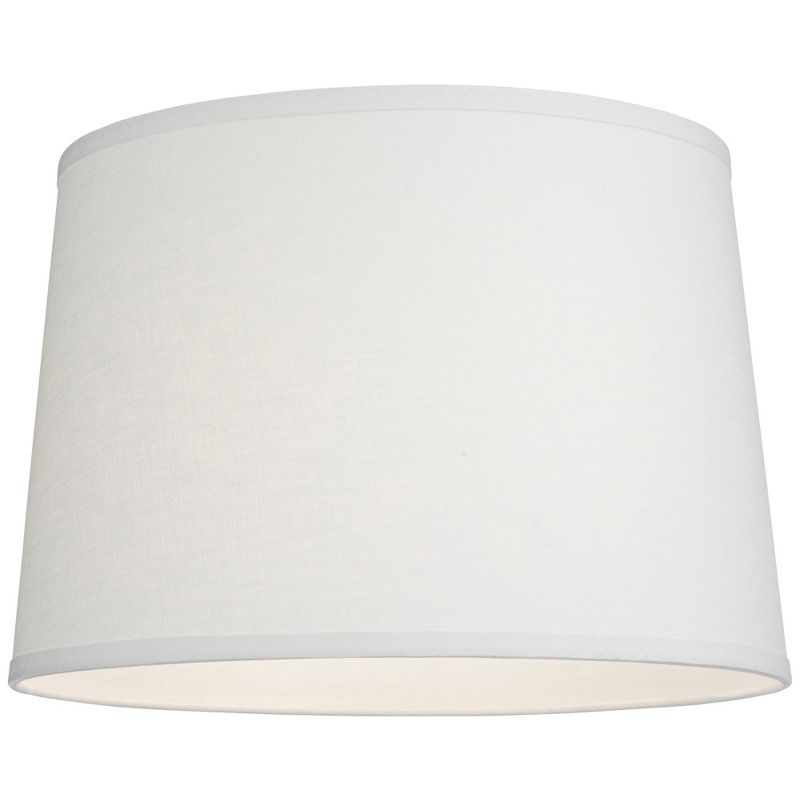 Springcrest Collection Hardback Tapered Drum Lamp Shade White Medium 14" Top x 16" Bottom x 11" High Spider with Replacement Harp and Finial Fitting, 4 of 9