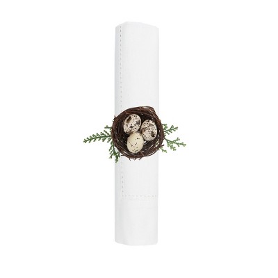 Gallerie II Spring Bird Nest With Speckled Eggs Napkin Ring