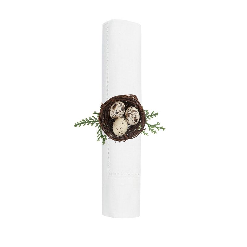 Gallerie II Spring Bird Nest With Speckled Eggs Napkin Ring, 1 of 3