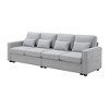 JUJABU 104" Modern 4-Seater Linen Fabric Sofa with Armrest Storage Pockets and 4 Matching Pillows – Minimalist Style for Living Room - 2 of 4