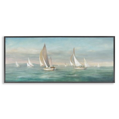 Stupell Industries Sailboat Fleet Ocean Waves, 30" x 13"