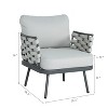Christopher Knight Home Barbara Modern Outdoor Metal and Rope Upholstered Club Chairs (Set of 2) - 3 of 4