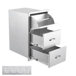 Outdoor Kitchen Drawers, Stainless Steel BBQ Drawer with Divider - Built-in Flush Mount for BBQ Islands - 1 of 4