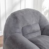 LIVAREEmlen Comfy Bean Bag Sofa with Back Support and Footstool,Faux Fur Bean Bag Chair,Stuffed Floor Sofa for Living Room,Bedroom,Apartment - 3 of 4