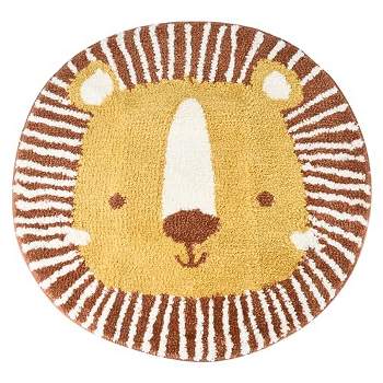 CHILDLIKE BEHAVIOR Soft Fleece Lion Rug, Yellow