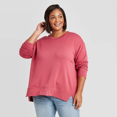 plus size pink sweatshirt