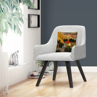 Vincent Van Gogh Landscape with House 16" Square Polyester Throw Pillow