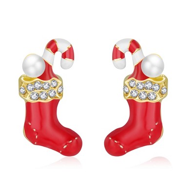 Liv & Ava Stockings Holiday Earrings Red