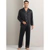 INSPIRE CHIC Men's Button Down Long Sleeve Casual Satin Pajamas Sets 2 Pieces - 2 of 4