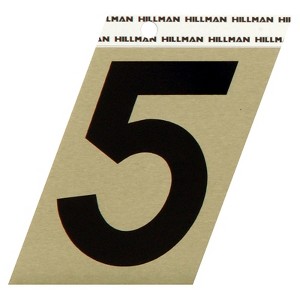 Hillman 3 in. Reflective Black Vinyl Self-Adhesive Number 5 1 pc (Case of 3) - 1 of 1