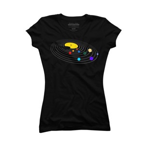Junior's Design By Humans Music Planet By clingcling T-Shirt - 1 of 2
