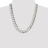 Black Bow Jewelry Men's 14mm Sterling Silver Solid Beveled Curb Chain Necklace - 3 of 4