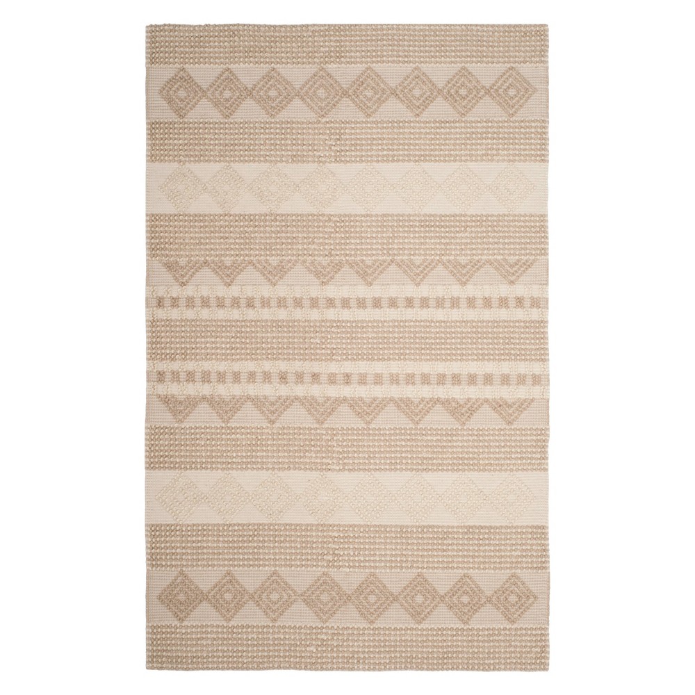 5'x8' Geometric Woven Area Rug Beige/Ivory - Safavieh