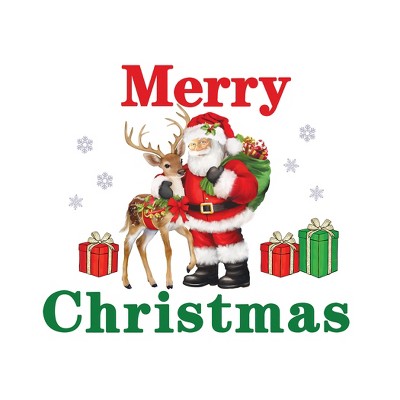 Collections Etc Merry Christmas Santa and Reindeer Garage Door Magnet