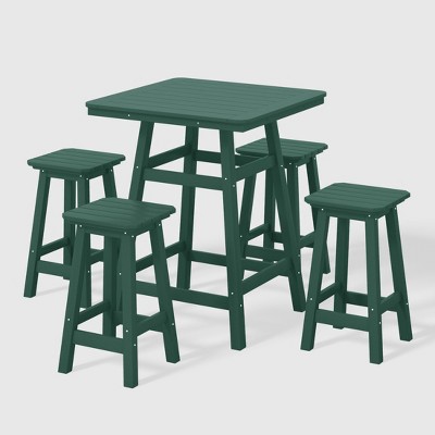 Lightweight Outdoor Rattan Side Table - All-Weather HDPE Rattan With Steel Frame