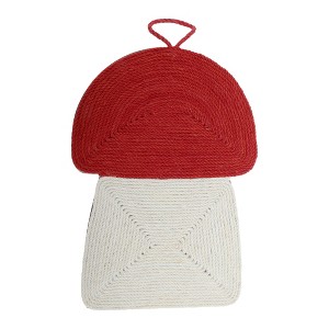 Unique Bargains Cat Scratch Pad with Mushrooms Pattern for Indoor Outdoor Red - 1 of 4