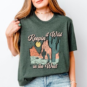 Simply Sage Market Keepin It Wild Colorful Short Sleeve Tee - 1 of 4