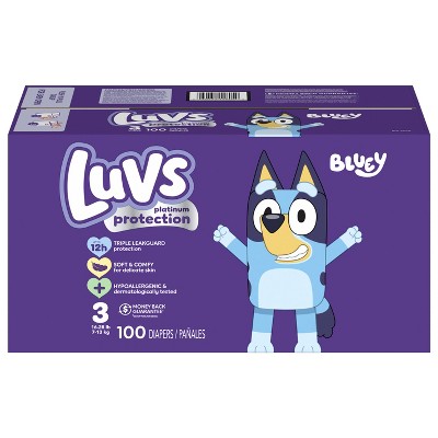 Image of Luvs Platinum Protection Baby Diapers, Size 3, 100 Count