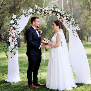 Garden Arbor Arch - Heavy Duty Iron Trellis for Climbing Plants, Decorative Outdoor Frame, Ideal Backdrop for Weddings, Parties, Events & Lawn/Patio - 1 of 4