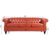 NicBex 84.65" Chesterfield Sofa with Rolled Arm, Modern PU Leather 3 Seater Sofa Couch, Upholstered Vintage Couch for Living Room - 3 of 4