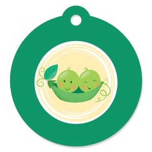 Big Dot of Happiness Double the Fun - Twins Two Peas in a Pod - Baby Shower or First Birthday Party Favor Gift Tags (Set of 20) - 1 of 4