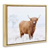 Stupell Industries Highland Cow in Snow Black Framed Floater Canvas Wall Art - 3 of 4