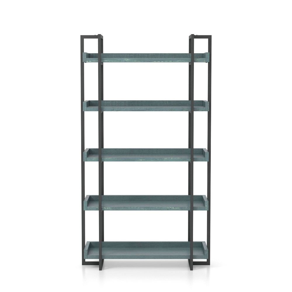 Photos - Garden & Outdoor Decoration HOMES: Inside + Out 72" Kellare 5 Shelf Contemporary Bookcase Antique Blue