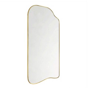 Gold Asymmetrical Full Length Mirror Irregular Curved Gold Frame 65'' H x 35'' Large Hanging Full Body Gold Mirror for Bedroom, Living Room or Closet - 1 of 4
